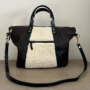 KEMPTON & CO Shearling Oxblood Dylan Tote